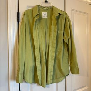 Oversized Poplin Button-Up Shirt